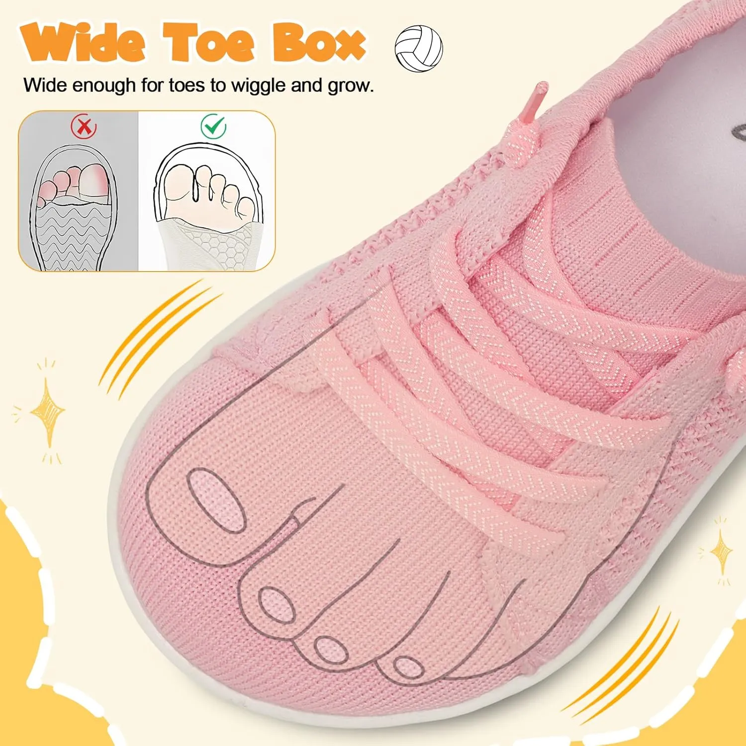 LeIsfIt Toddler Shoes Girls Boys Wide Shoes Kids Zero Drop Minimalist Sneakers Barefoot Slip on Tennis Sneakers