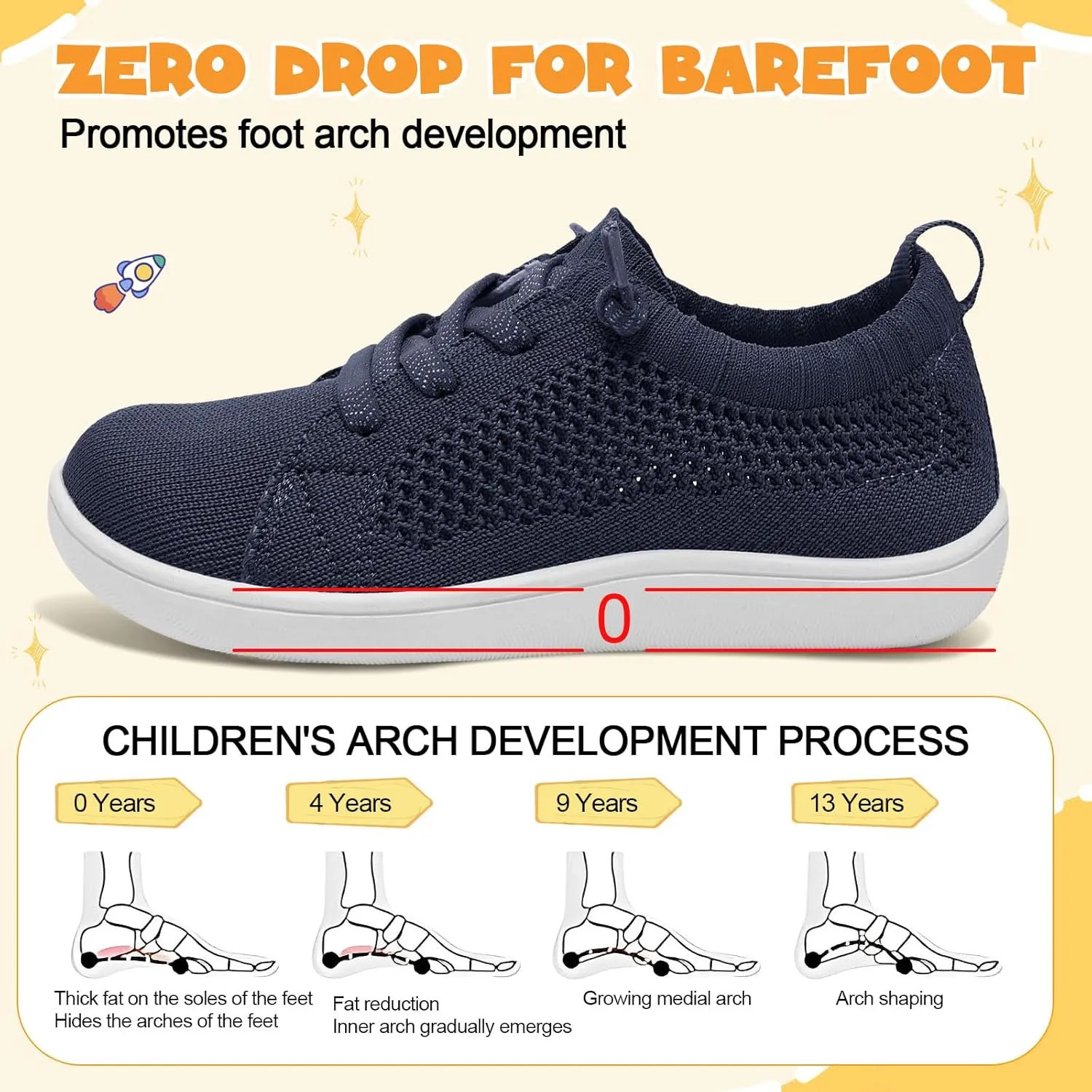 LeIsfIt Toddler Shoes Girls Boys Wide Shoes Kids Zero Drop Minimalist Sneakers Barefoot Slip on Tennis Sneakers