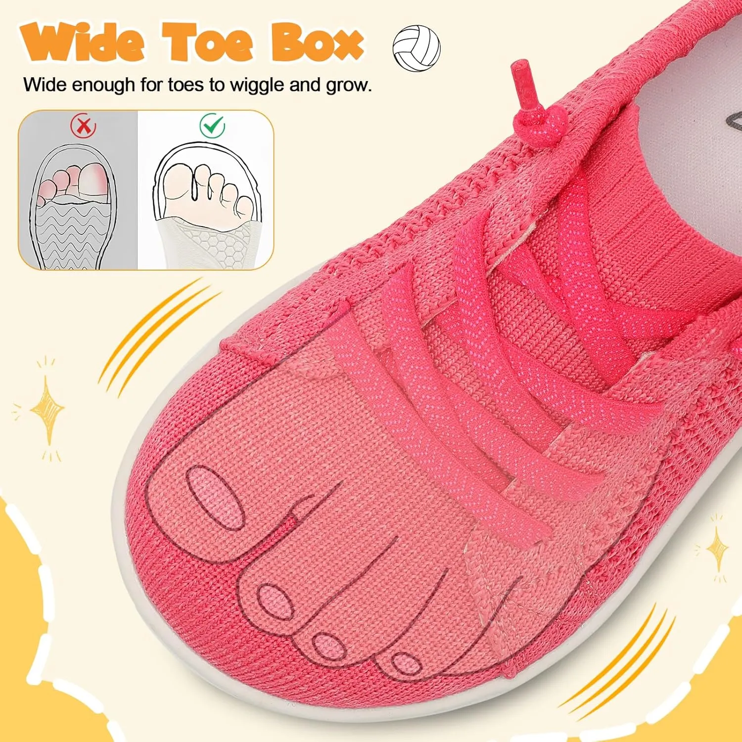 LeIsfIt Toddler Shoes Girls Boys Wide Shoes Kids Zero Drop Minimalist Sneakers Barefoot Slip on Tennis Sneakers
