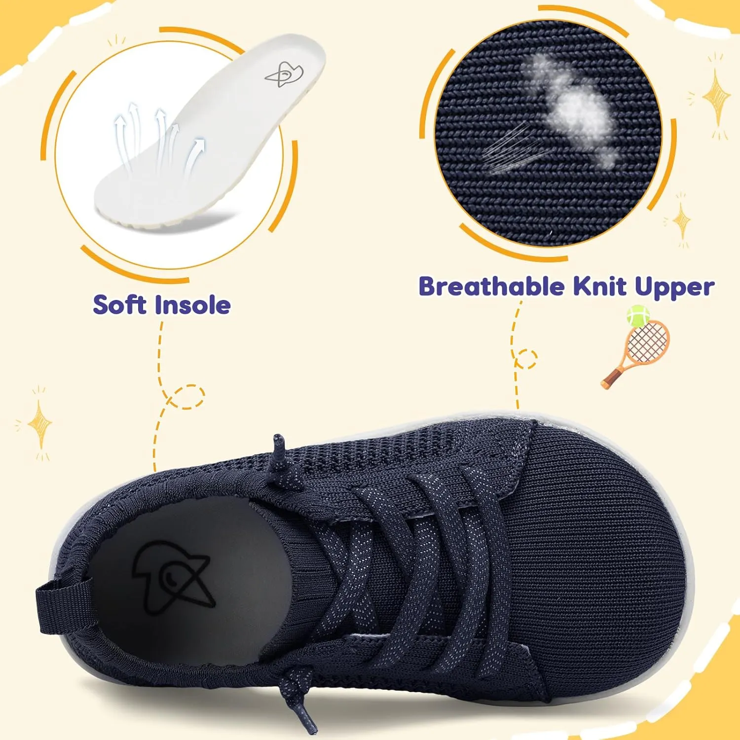 LeIsfIt Toddler Shoes Girls Boys Wide Shoes Kids Zero Drop Minimalist Sneakers Barefoot Slip on Tennis Sneakers