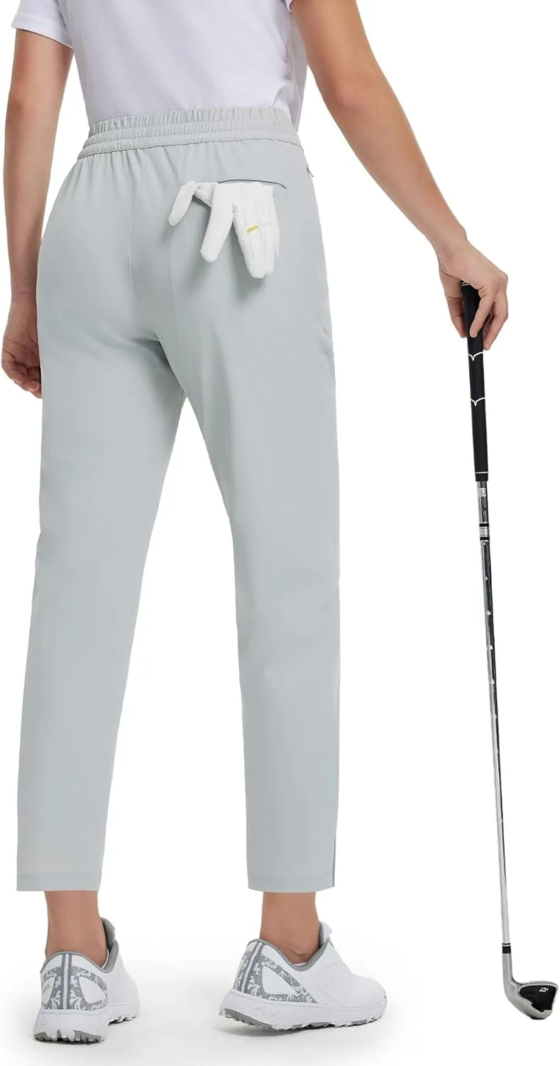 M MAELREG Women's Golf Pants with Zip Pockets 7/8 Ankle Stretch Lightweight Sweatpants for Athletic Hiking Travel Work Lounge