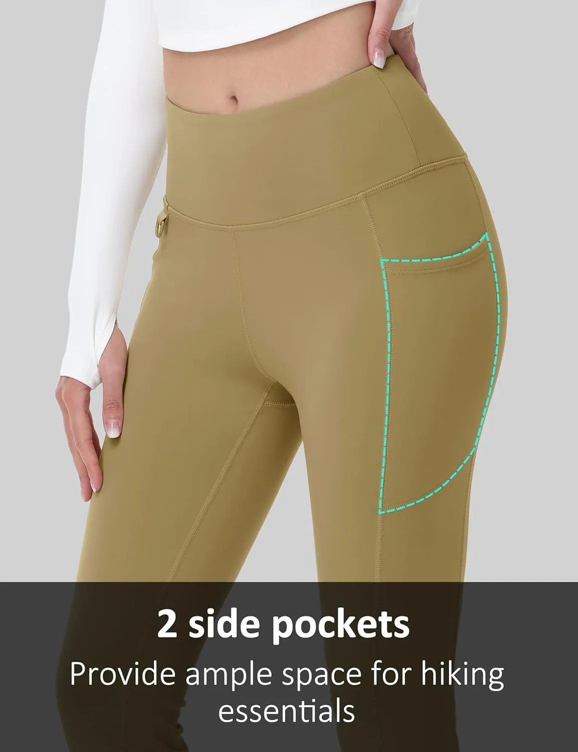 MAGCOMSEN Women's Fleece Lined Flare Pants Waterproof Insulated Winter Pants High Waisted Bootcut Hiking Yoga Leggings