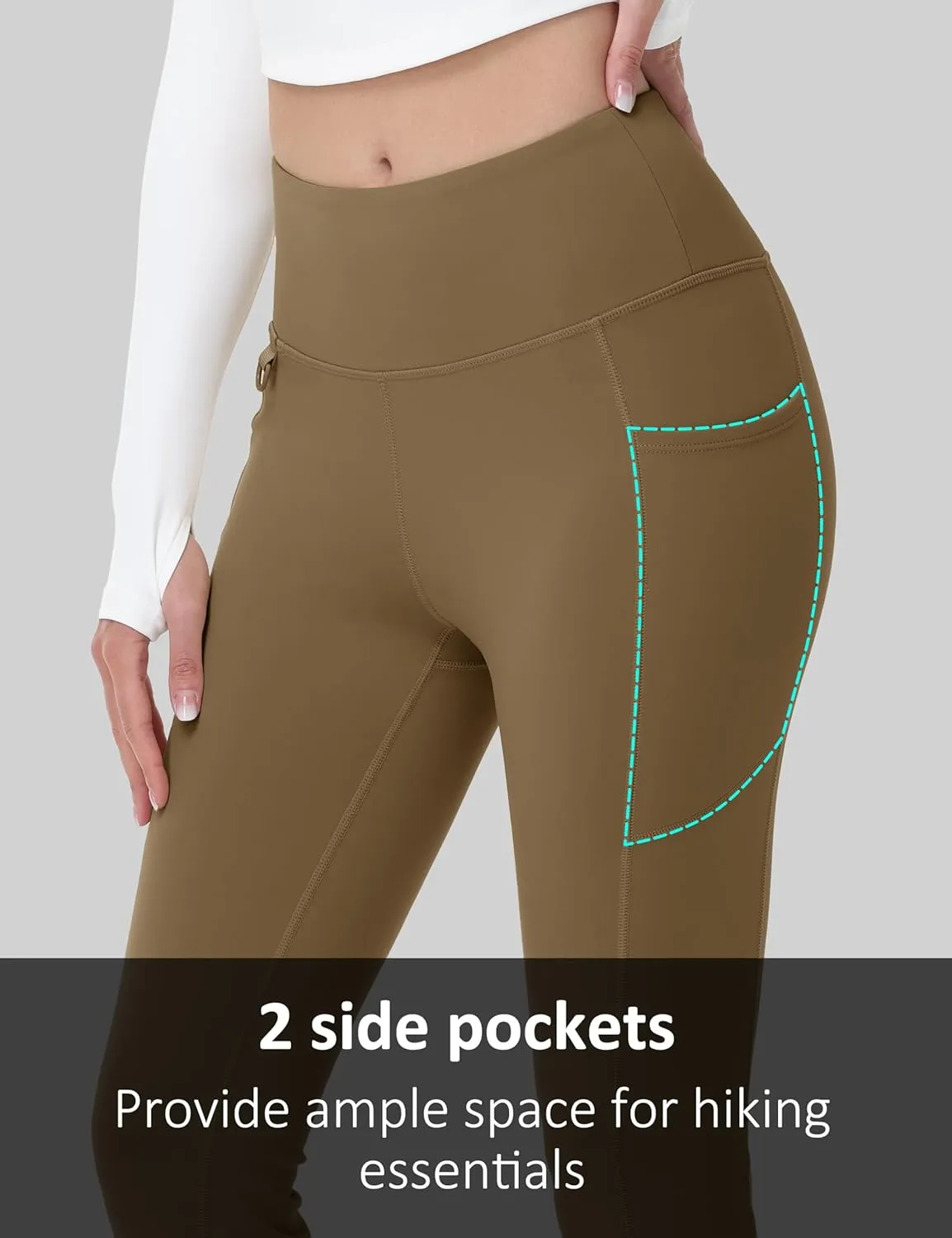 MAGCOMSEN Women's Fleece Lined Flare Pants Waterproof Insulated Winter Pants High Waisted Bootcut Hiking Yoga Leggings