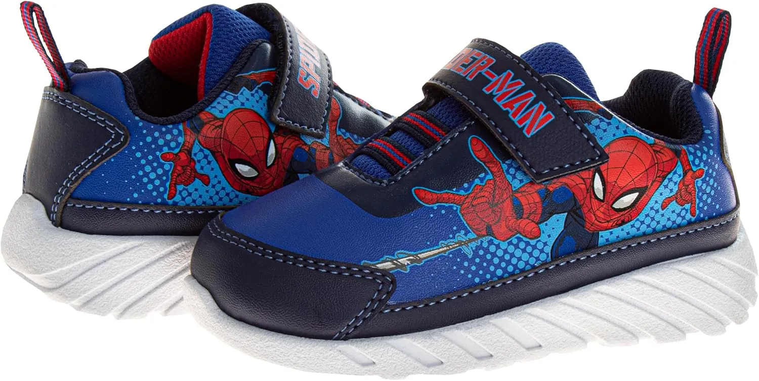 Marvel Comics Character Sneakers Slipon Laceless - The Avengers Spiderman Captain America Hulk Thor Ironman Athletic Shoes (Sizes: 6-10 Toddler / 11-12 Little Kid)