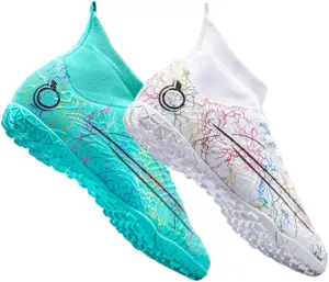MEBAMY Unisex High top Soccer Boots Outdoor Athletic Sneaker Turf Football Shoes SD