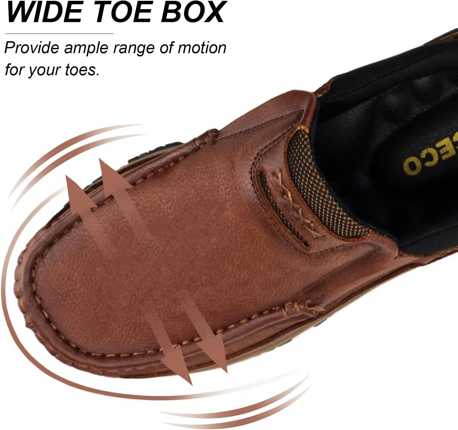 Mens Hands Free Slip On Leather Walking Outdoor Slip-Ins Loafers Work Hiking Causal Shoes