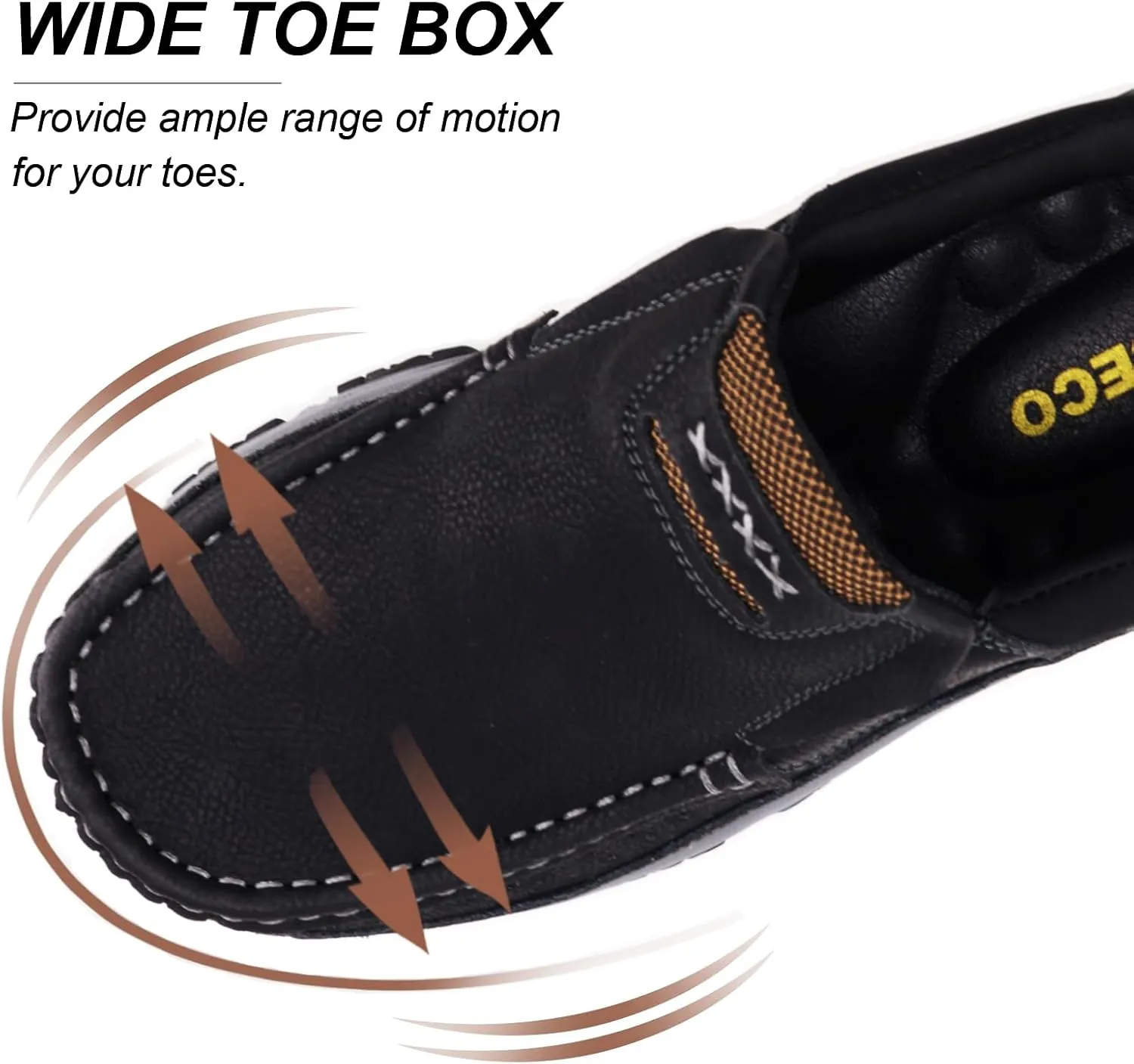 Mens Hands Free Slip On Leather Walking Outdoor Slip-Ins Loafers Work Hiking Causal Shoes