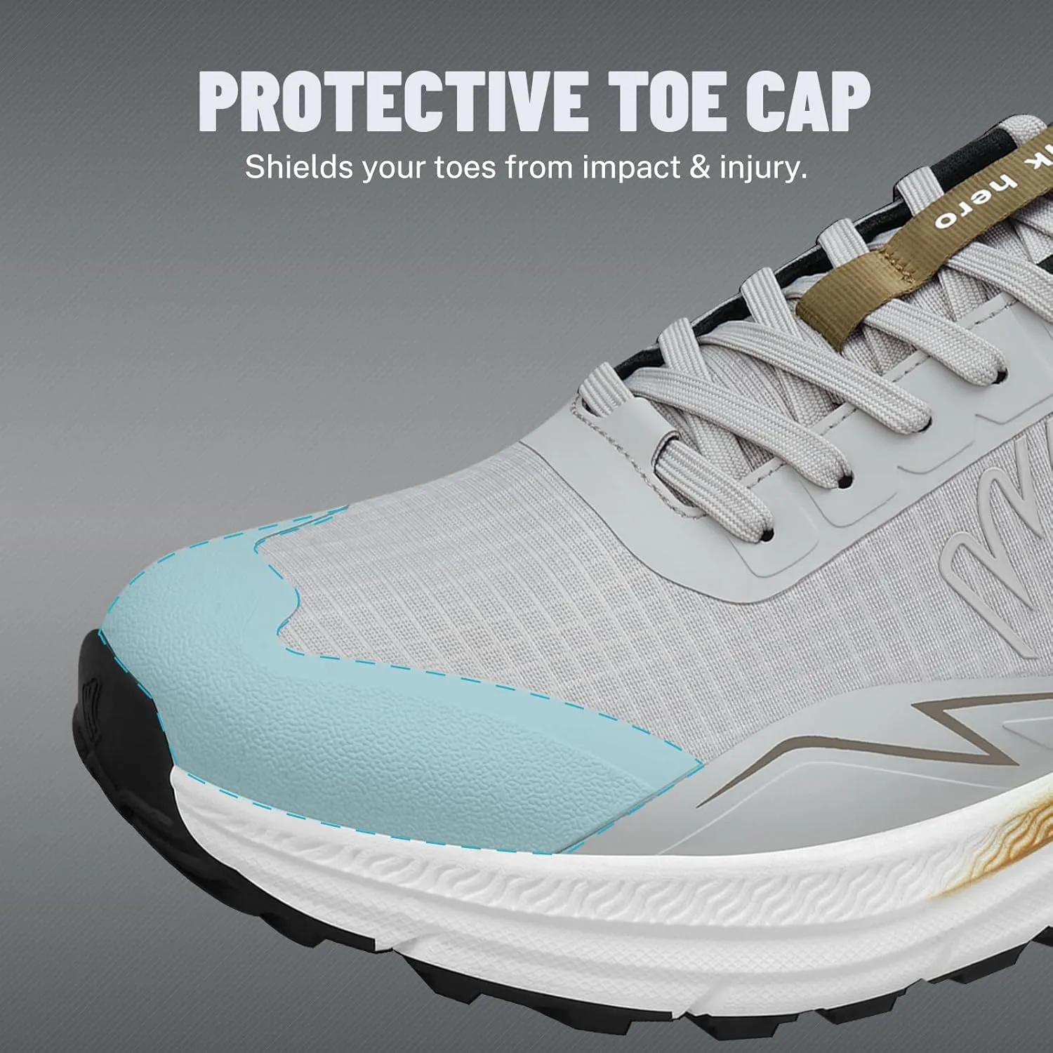 Mens Hiking Shoes for Plantar Fasciitis, Orthopedic Walking Shoes with Arch Support, Lightweight Waterproof Sneakers Wide Toe Box Shoes for Foot & Heel Pain Relief