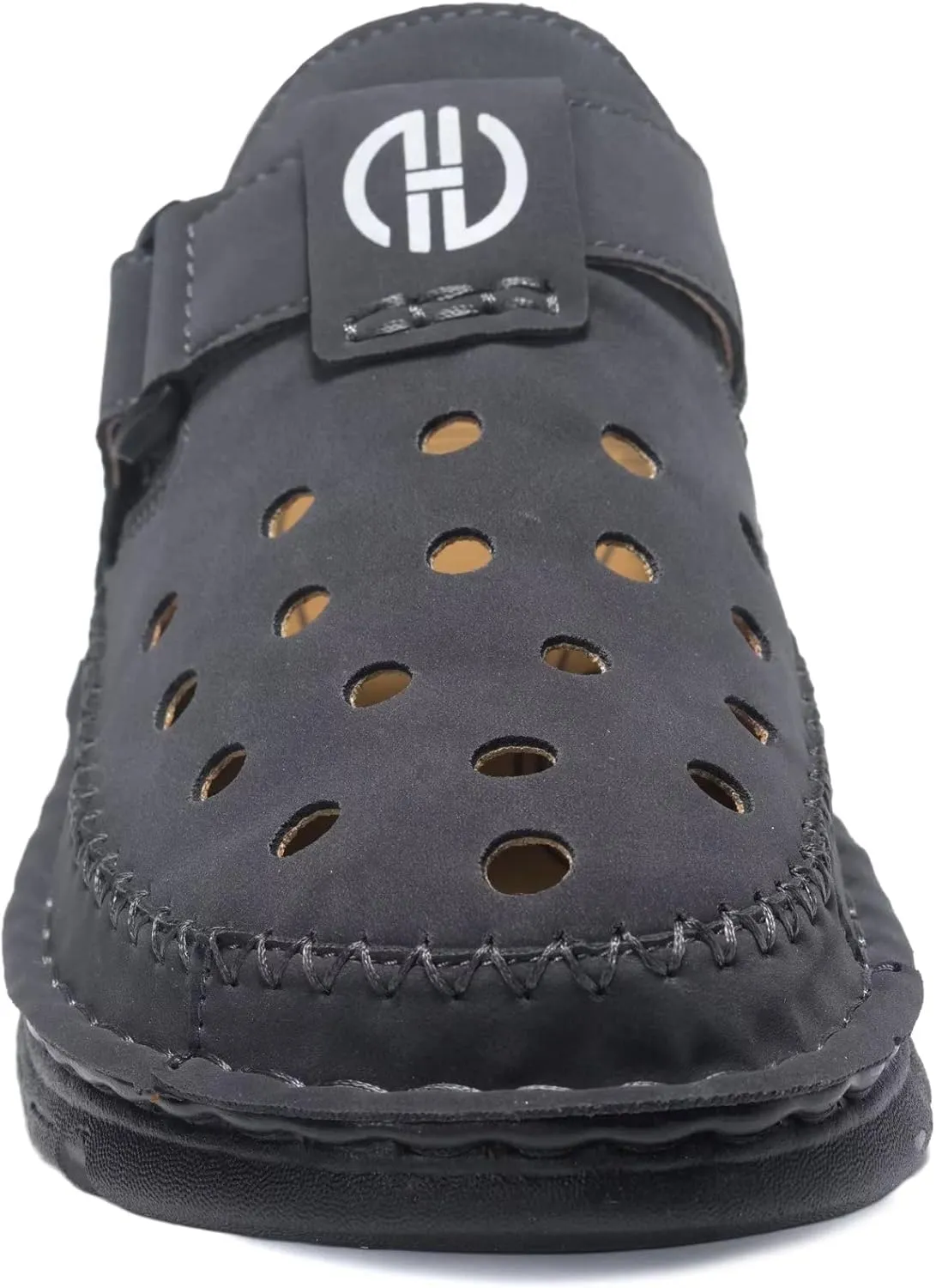 Mens Leather Clogs Mules Summer Slip-on Casual Sandals Soft Leather Thick Sole