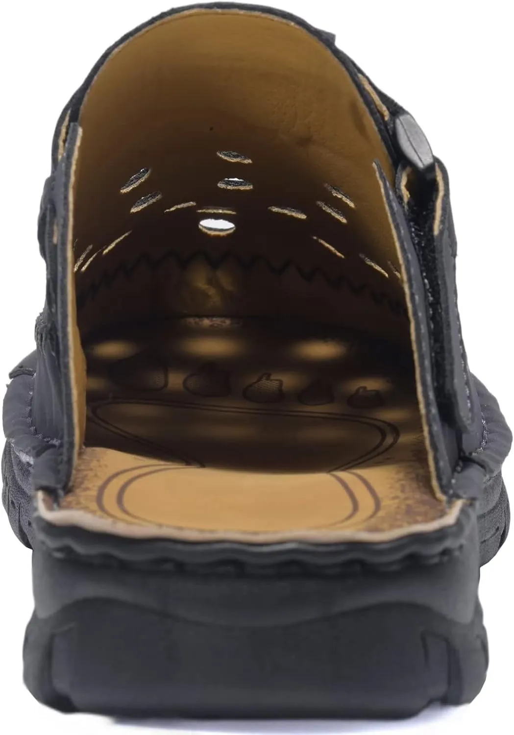 Mens Leather Clogs Mules Summer Slip-on Casual Sandals Soft Leather Thick Sole