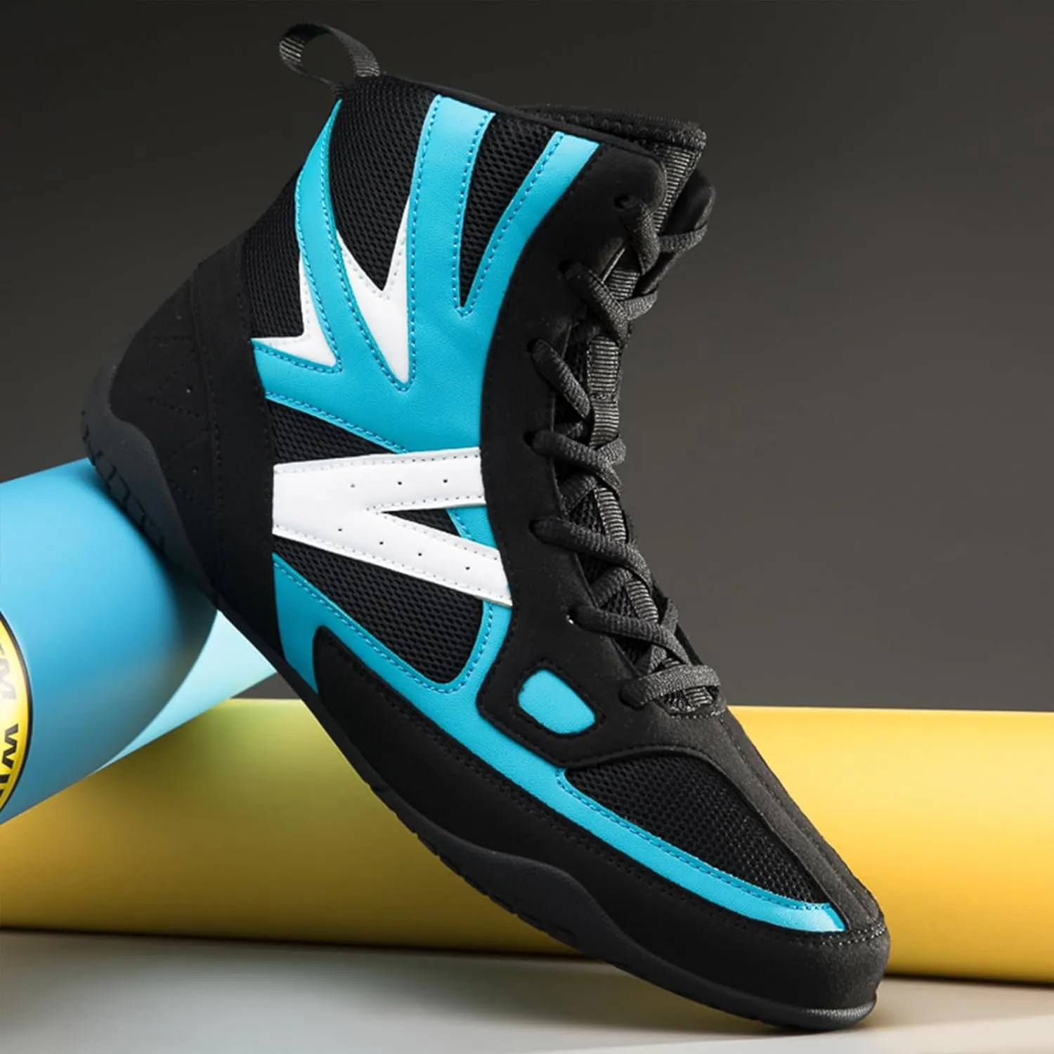 Mens' Lightweight Wrestling Shoes Breathable Fitness Shoes Kickboxing Boxing Boots Non Slip Rubber Sole for Weightlifting