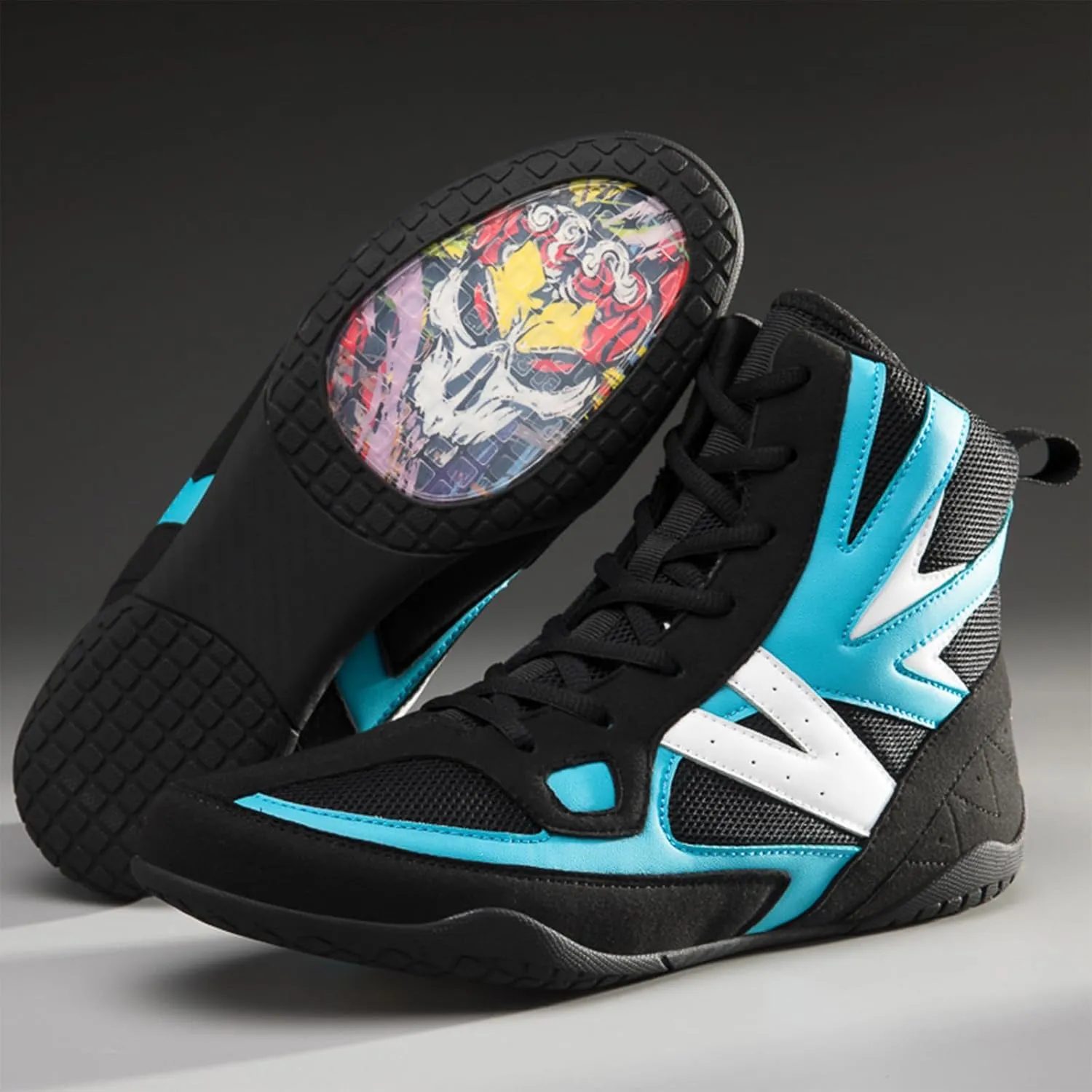 Mens' Lightweight Wrestling Shoes Breathable Fitness Shoes Kickboxing Boxing Boots Non Slip Rubber Sole for Weightlifting