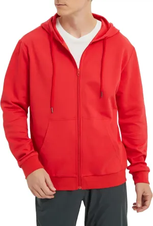 Men's Lightweight Zip Up Hoodie Long Sleeve Sweatshirt Athletic Slim Fit Basic Jacket with Pockets(Regular & Tall)
