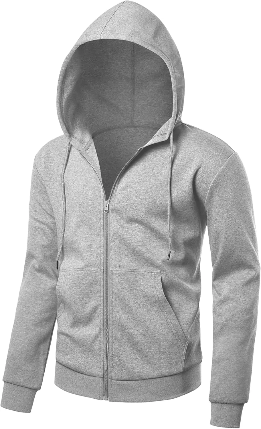 Men's Lightweight Zip Up Hoodie Long Sleeve Sweatshirt Athletic Slim Fit Basic Jacket with Pockets(Regular & Tall)