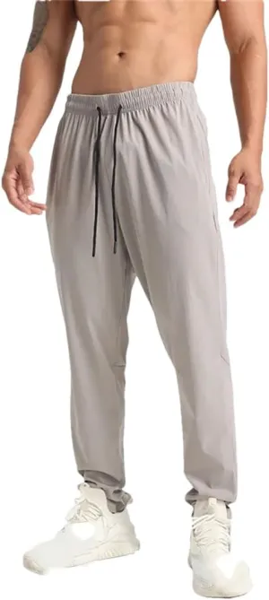 Men's Loose Fit Quick-Dry Jogging Pants with Elastic Waist Full-Length Gym Running Training Trousers