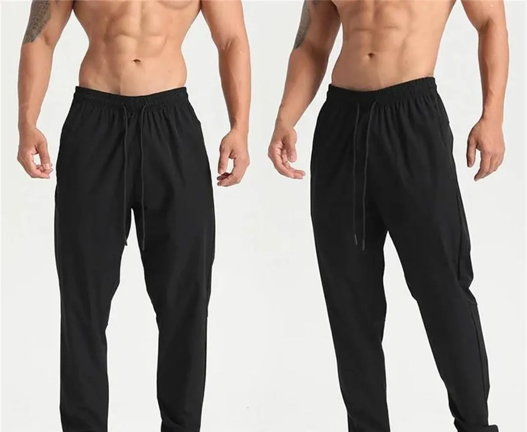 Men's Loose Fit Quick-Dry Jogging Pants with Elastic Waist Full-Length Gym Running Training Trousers