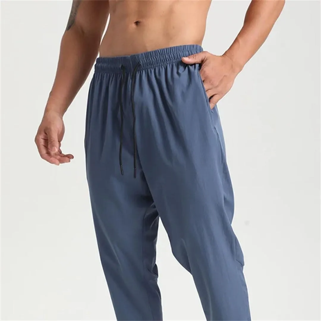 Men's Loose Fit Quick-Dry Jogging Pants with Elastic Waist Full-Length Gym Running Training Trousers