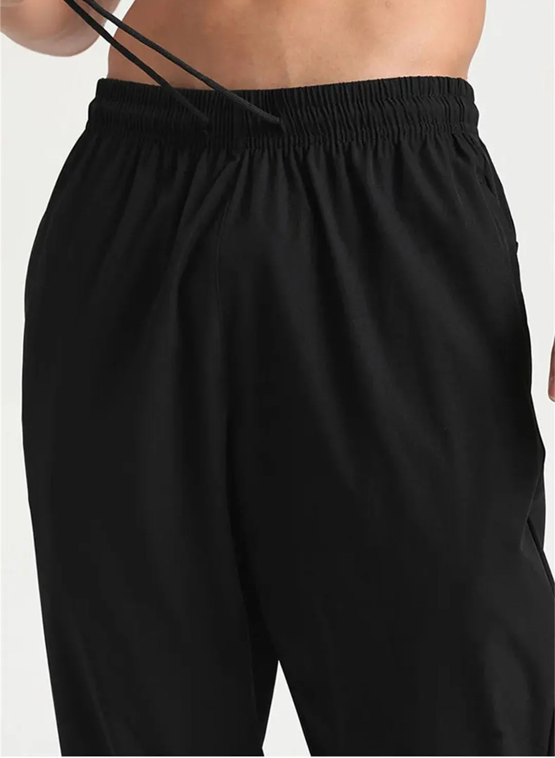 Men's Loose Fit Quick-Dry Jogging Pants with Elastic Waist Full-Length Gym Running Training Trousers
