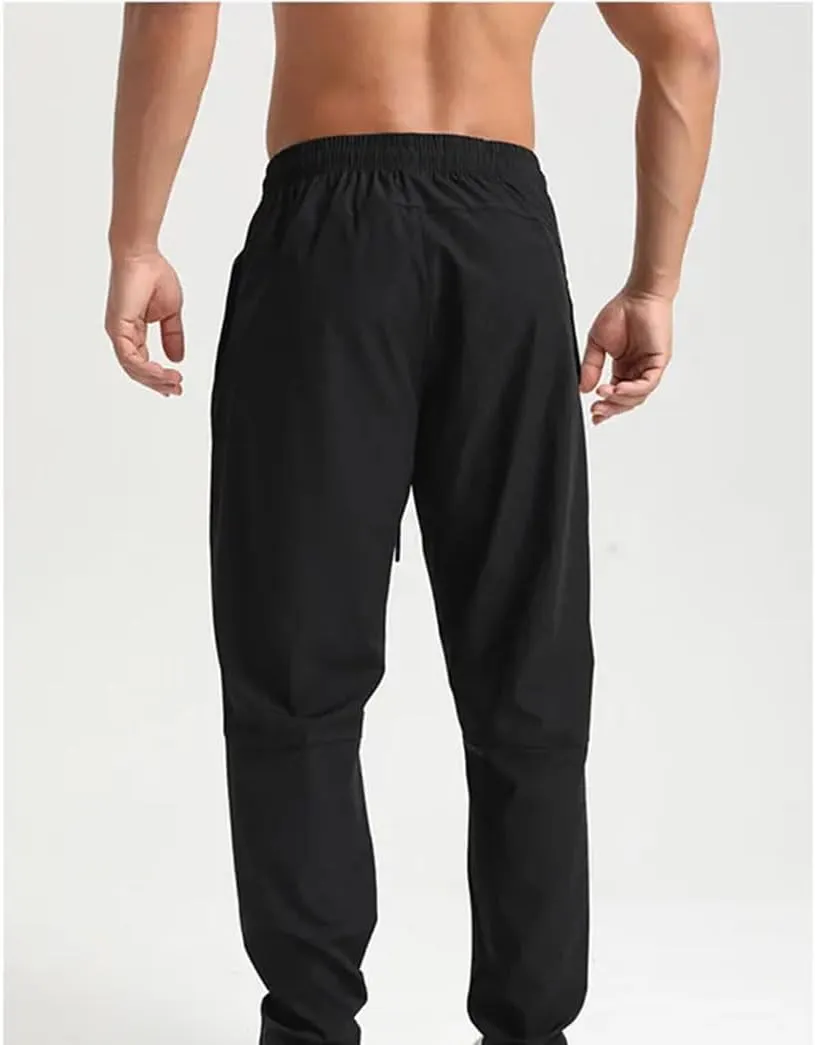 Men's Loose Fit Quick-Dry Jogging Pants with Elastic Waist Full-Length Gym Running Training Trousers