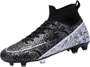 Men's Soccer Shoes Football Cleats High-Tops Lace-Up Non-Slip Spikes Outdoor AG/FG Baseball Lacrosse Rugby Combat Boots