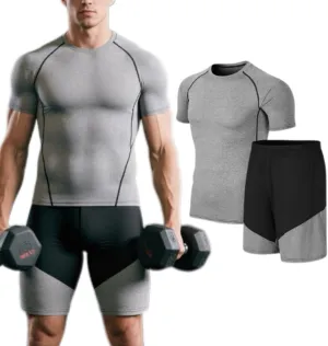 Men's Sport Set Quick-Dry T-Shirt & Athletic Shorts for Gym Running Outdoor Workouts Stylish Breathable Active Wear