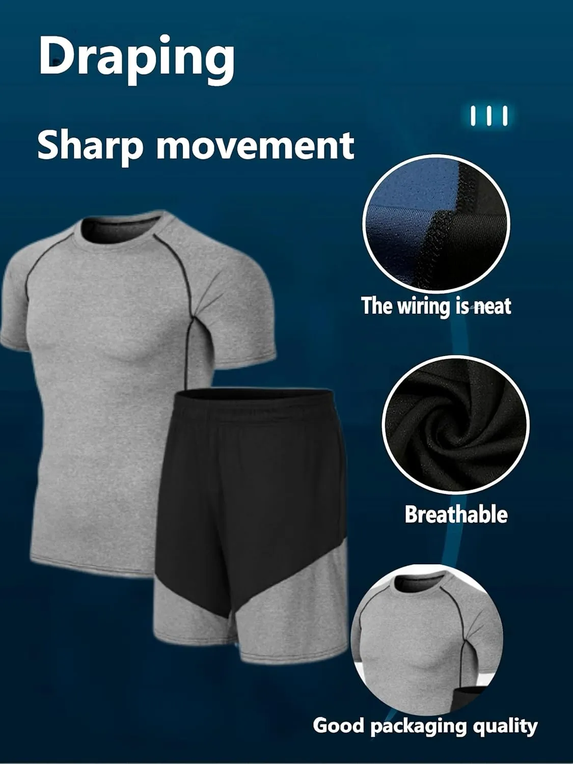 Men's Sport Set Quick-Dry T-Shirt & Athletic Shorts for Gym Running Outdoor Workouts Stylish Breathable Active Wear