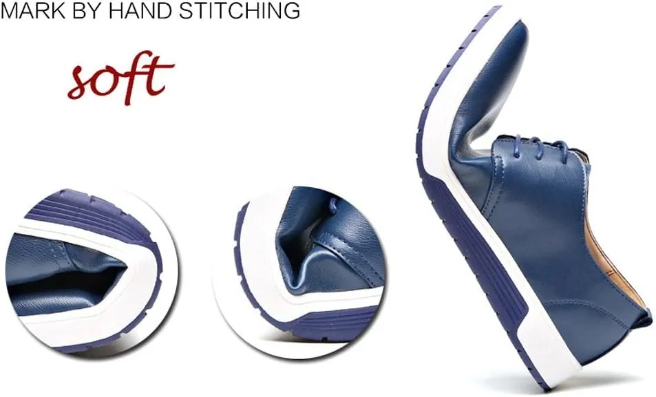 Men's Stylish Lace Up Oxford Sneakers Comfortable Casual Walking Business Driving Dress Shoes