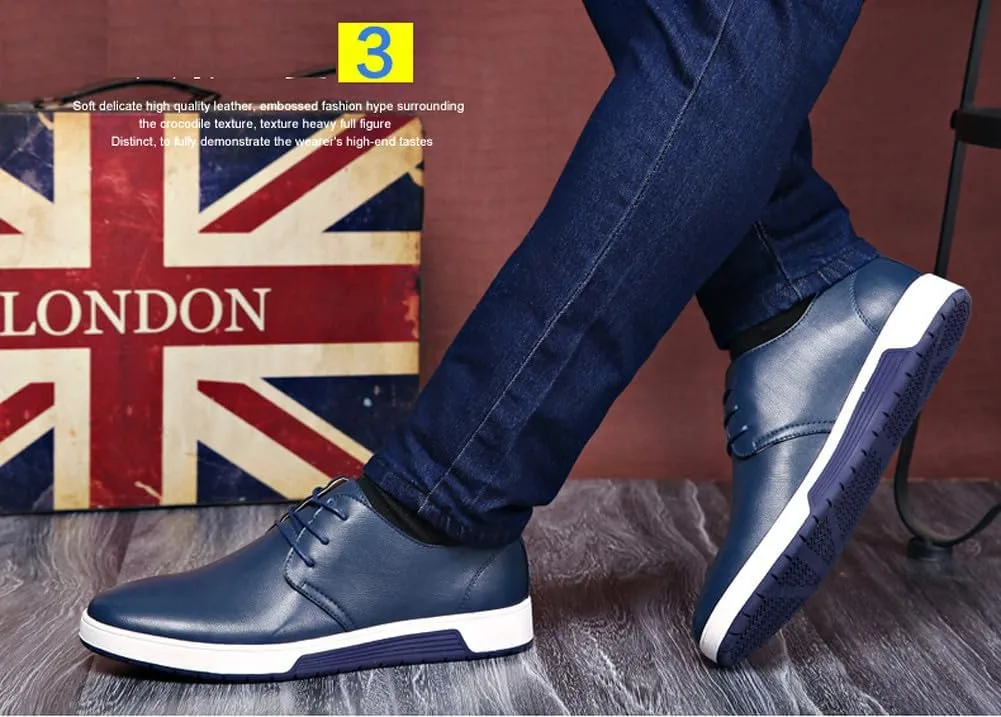 Men's Stylish Lace Up Oxford Sneakers Comfortable Casual Walking Business Driving Dress Shoes