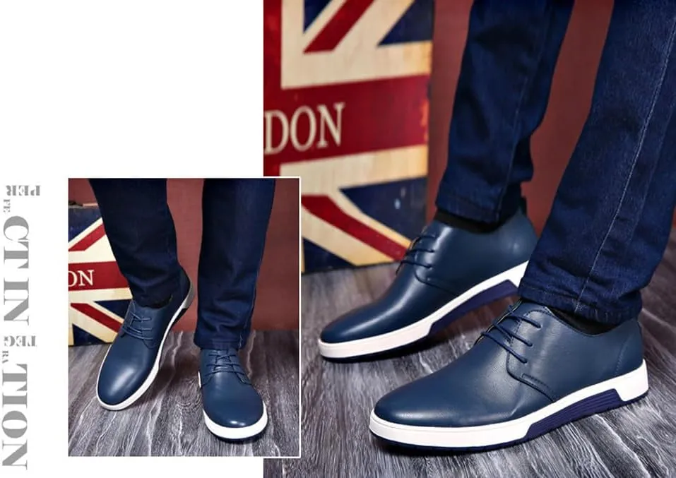 Men's Stylish Lace Up Oxford Sneakers Comfortable Casual Walking Business Driving Dress Shoes