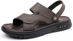 Men's Summer Casual Open Toe Flat Sandals Breathable Comfortable Slip On Walking Shoes for Beach Driving Daily