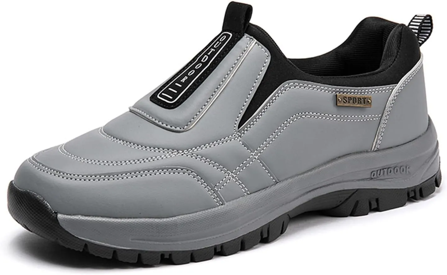 Men's Walking Shoes Waterproof Hiking Shoes Slip on Orthopedic Sneakers Outdoor Non Slip Shoes Casual Trail Shoes