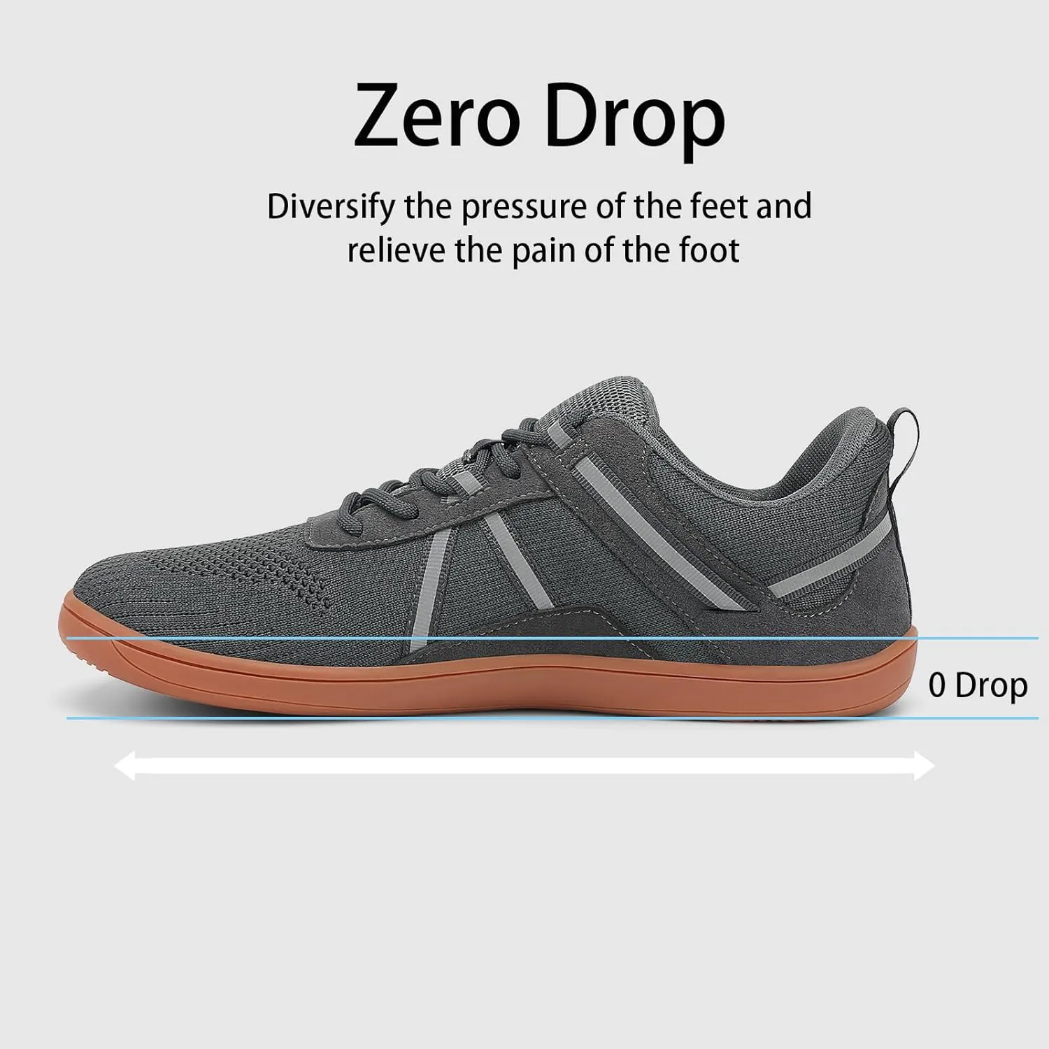 Men's Wide Toe Barefoot Shoes Minimalist Zero Drop Walking Shoes Non Slip Comfortable Outdoor Tennis Shoes Width Cross Training Sneakers