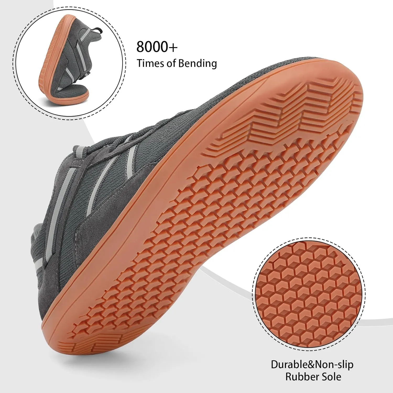 Men's Wide Toe Barefoot Shoes Minimalist Zero Drop Walking Shoes Non Slip Comfortable Outdoor Tennis Shoes Width Cross Training Sneakers