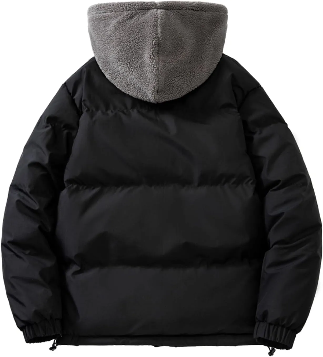 Mens Winter Jacket Thicken Down Jacket Full Zip Puffer Jacket Quilted Insulated Jacket with Hood for Travel