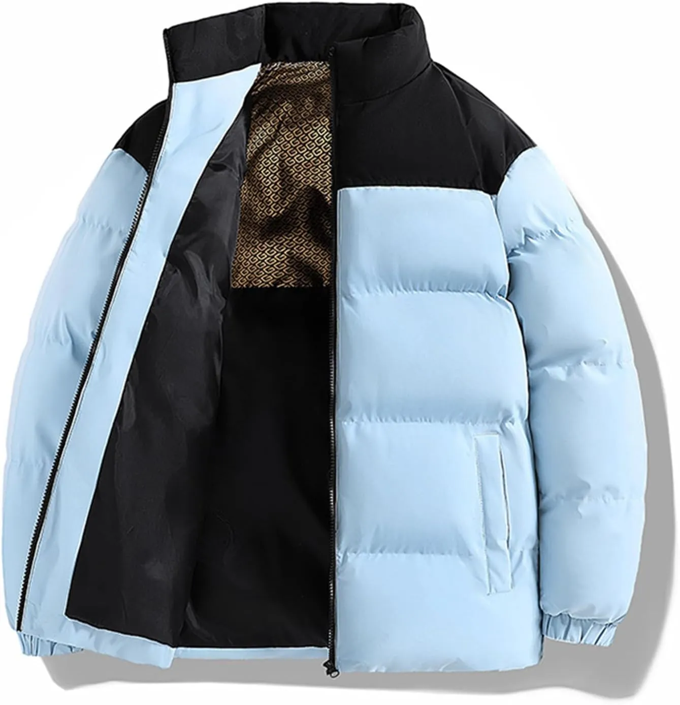 Mens Winter Jacket Thicken Puffer Jacket Down Jacket for Men Full Zip Puffy Jackets Quilted Insulated Jacket