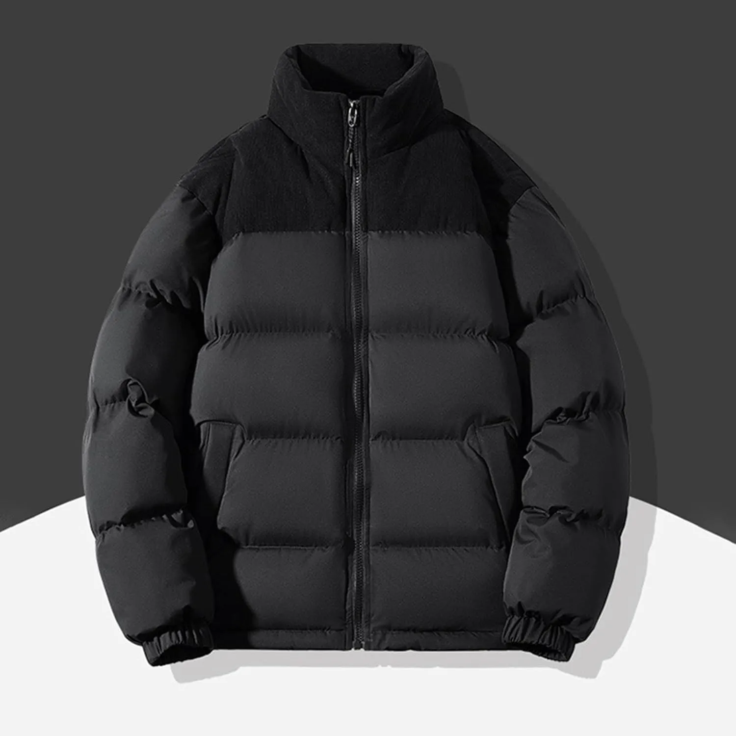 Mens Winter Jacket Thicken Puffer Jacket Down Jacket for Men Full Zip Puffy Jackets Quilted Insulated Jacket
