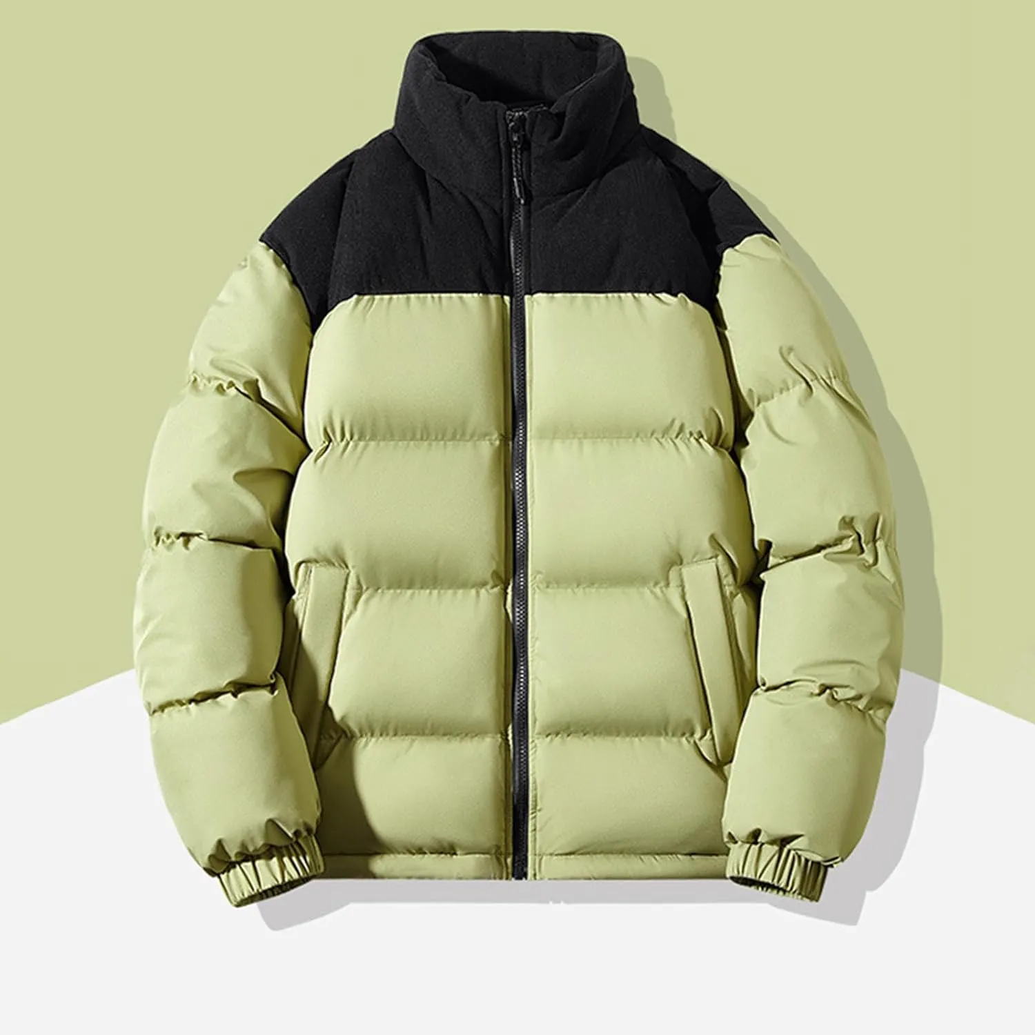 Mens Winter Jacket Thicken Puffer Jacket Down Jacket for Men Full Zip Puffy Jackets Quilted Insulated Jacket