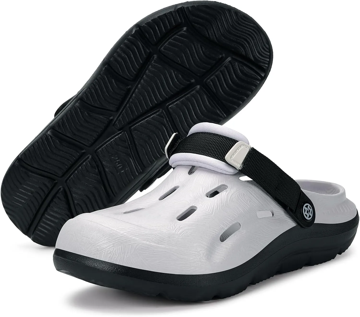 Mens Womens Orthotic Clogs Garden Shoes Arch Support Slip-on Mules Outdoor Beach Slippers Plantar Fasciitis with Adjustable Back Strap