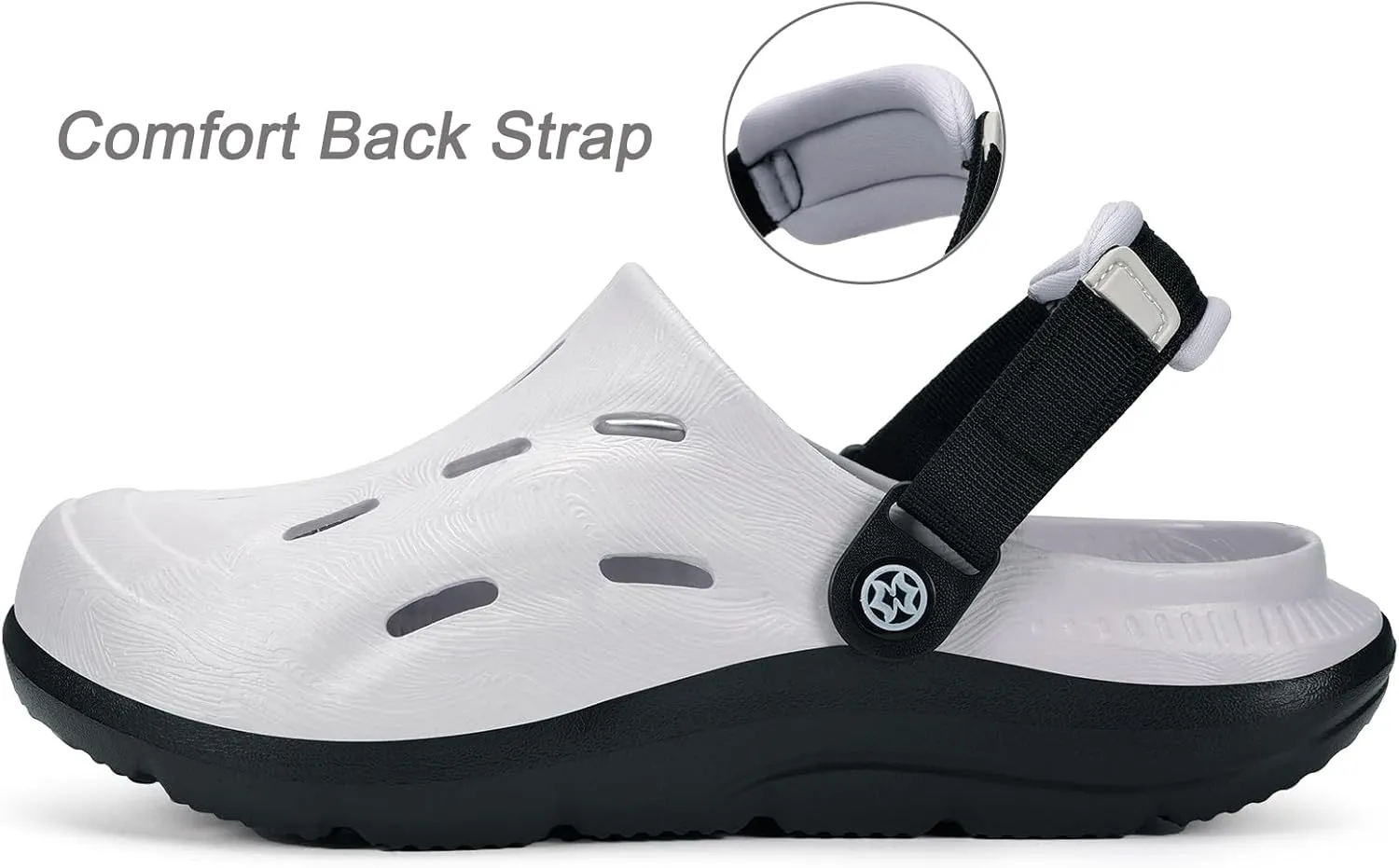 Mens Womens Orthotic Clogs Garden Shoes Arch Support Slip-on Mules Outdoor Beach Slippers Plantar Fasciitis with Adjustable Back Strap