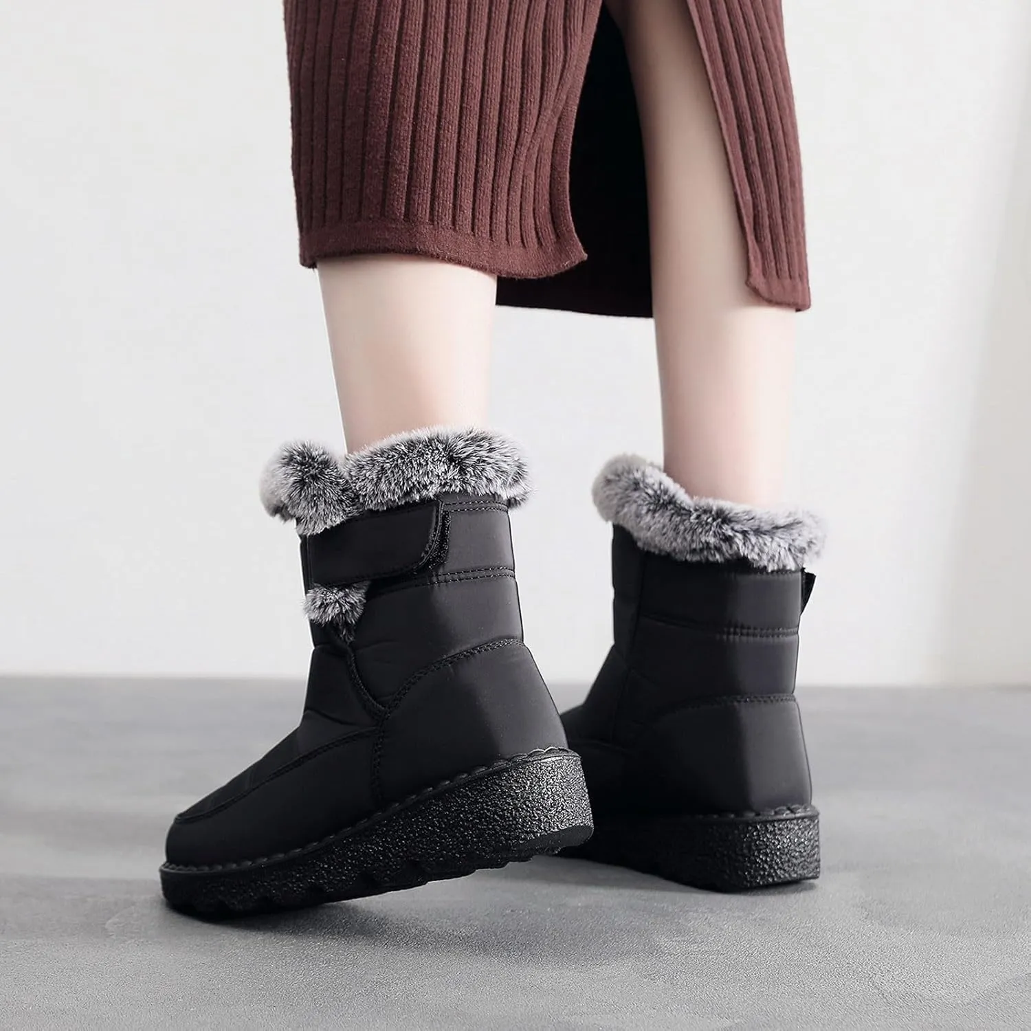 Men's Women's Snow Boots Winter Boots for Women Men Platform Fashion Sneakers Anti-Slip Waterproof Outdoor Shoes Warm Fur Lined Ankle Booties Comfortable Shoes for Women Cozy Insulated Short Boots