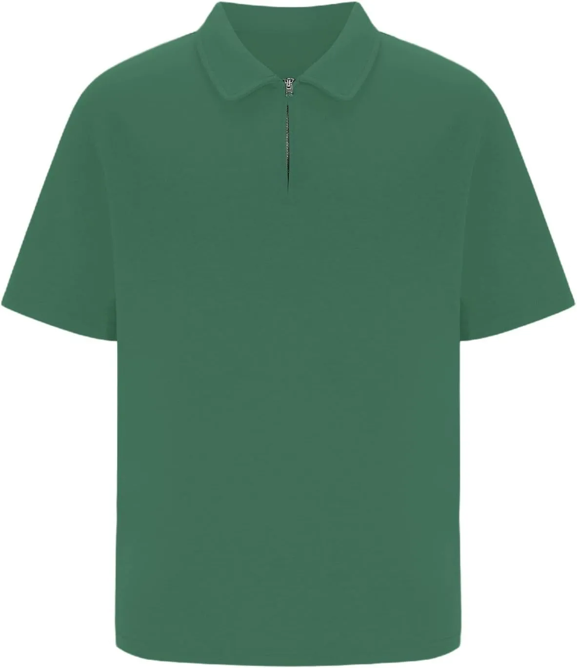 Men's Zipper Polo Shirt Casual Golf Shirt Moisture Wicking Quick-Dry Short Sleeve T Shirts Classic Fit Loose Shirts