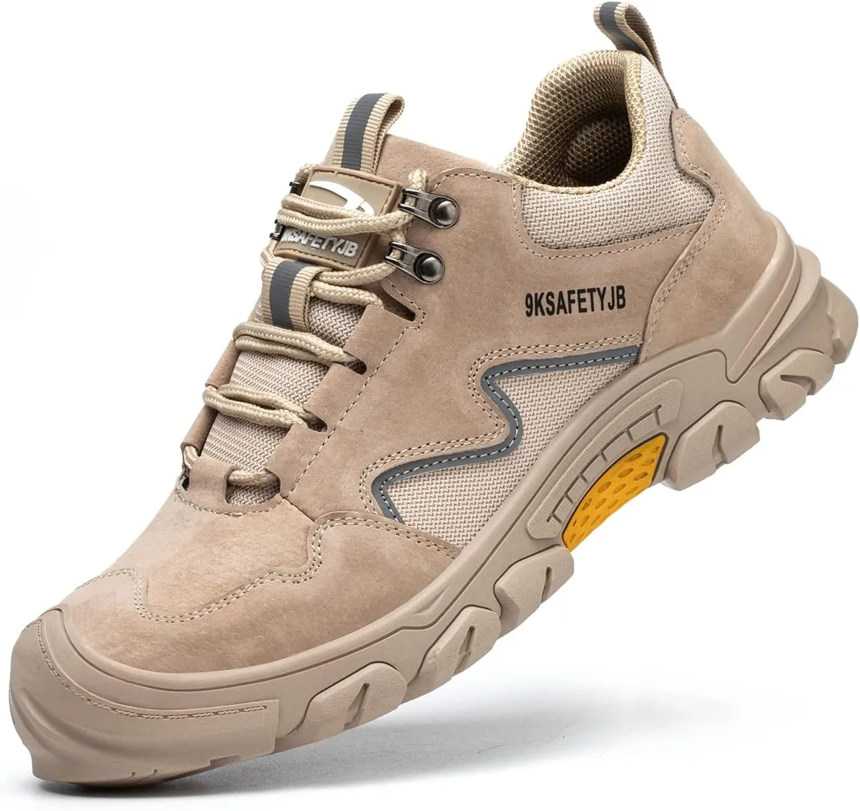 Micoklinlin Steel Toe Shoes for Men Pigskin Welding Shoes Lightweight Safety Sneakers for Work Puncture Proof Hiking Shoes