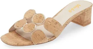miss left Women Classic Open Toe Chunky Heeled Mules Backless Mid Heel Slip On Slide Sandals Summer Leisure Dress Shoes Size 4-16 US