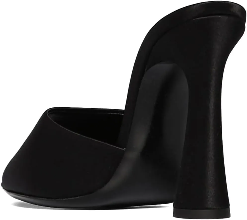 miss left Women Elegant Pointy Toe High Heeled Mules Slip On Chunky Heel Slide Sandals Versatile Daily Outdoor Shoes Size 4-16 US