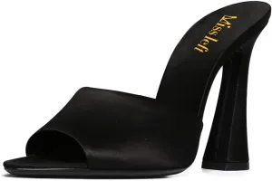 miss left Women Elegant Pointy Toe High Heeled Mules Slip On Chunky Heel Slide Sandals Versatile Daily Outdoor Shoes Size 4-16 US
