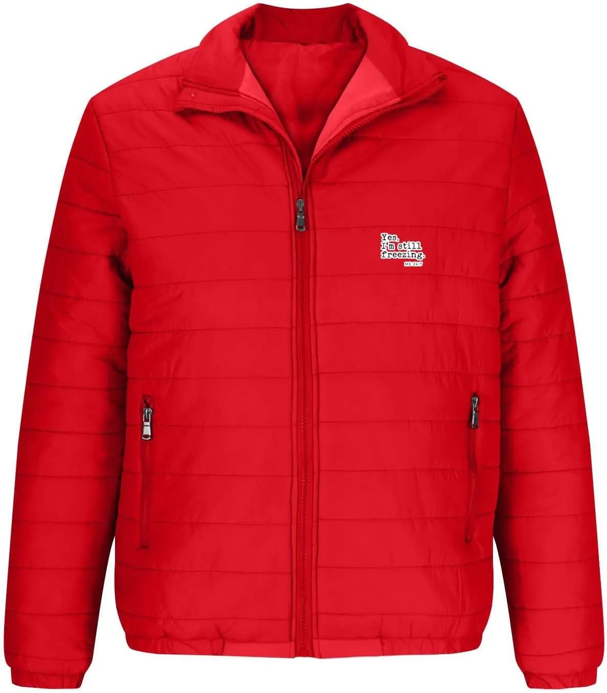 Muscularfit Puffer Jacket for Men Causal Long Sleeve Full Zip Jackets Windproof Insulated Coats Quilted Down Jacket Pockets