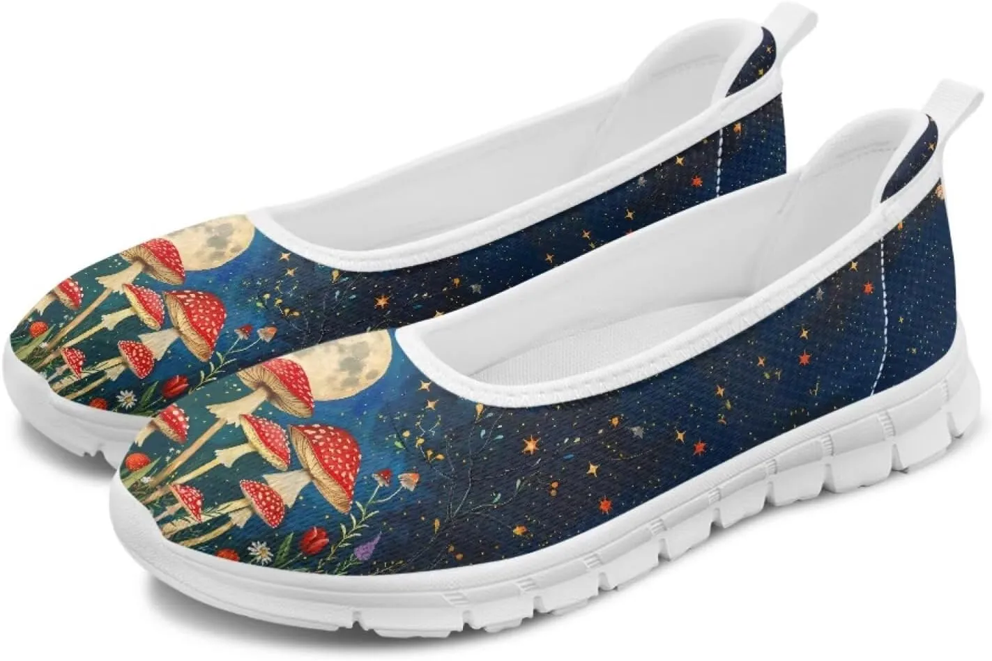 Natural Plant Womens Walking Shoes Slip On Shoes Sneakers Casual Athletic Running Lightweight Breathable