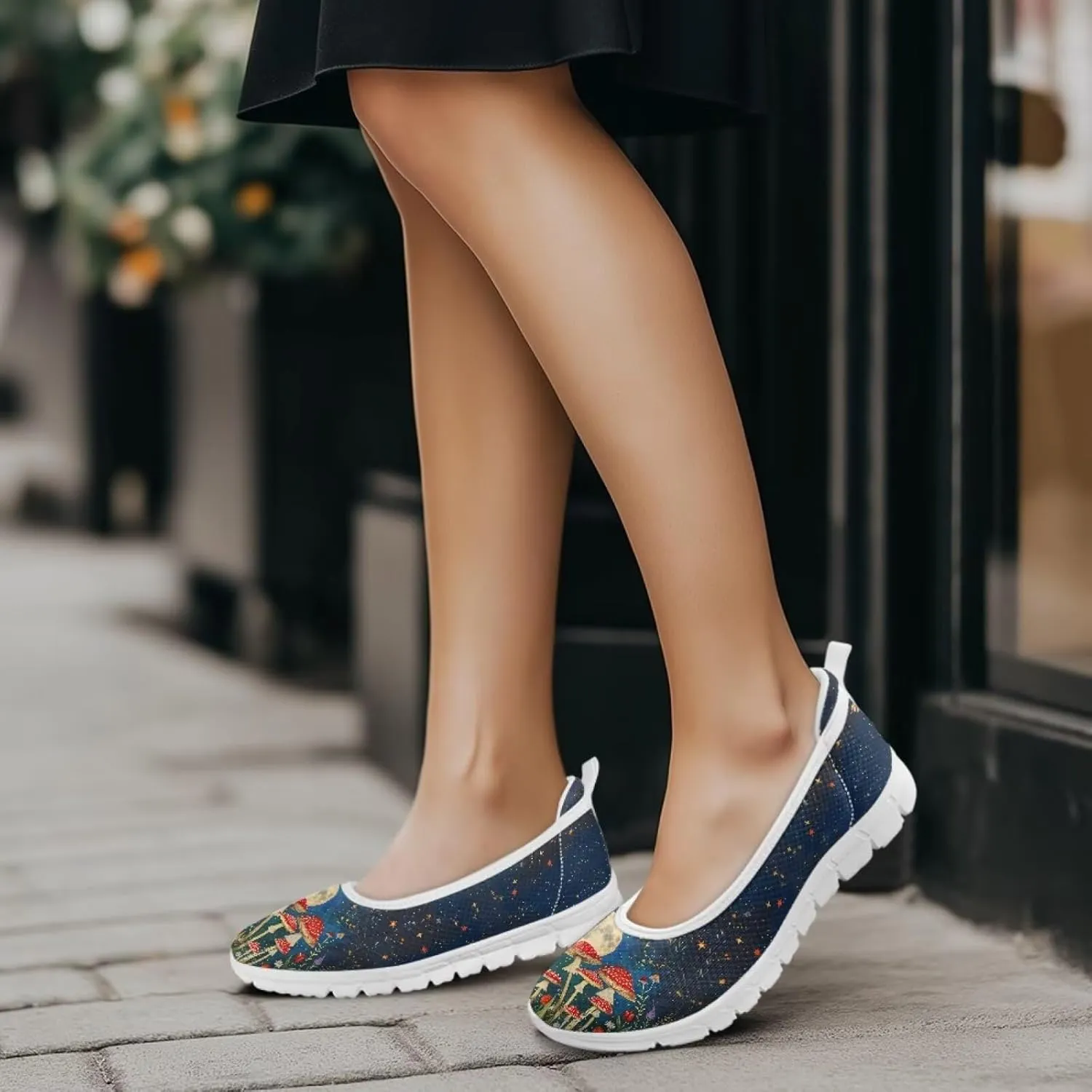 Natural Plant Womens Walking Shoes Slip On Shoes Sneakers Casual Athletic Running Lightweight Breathable