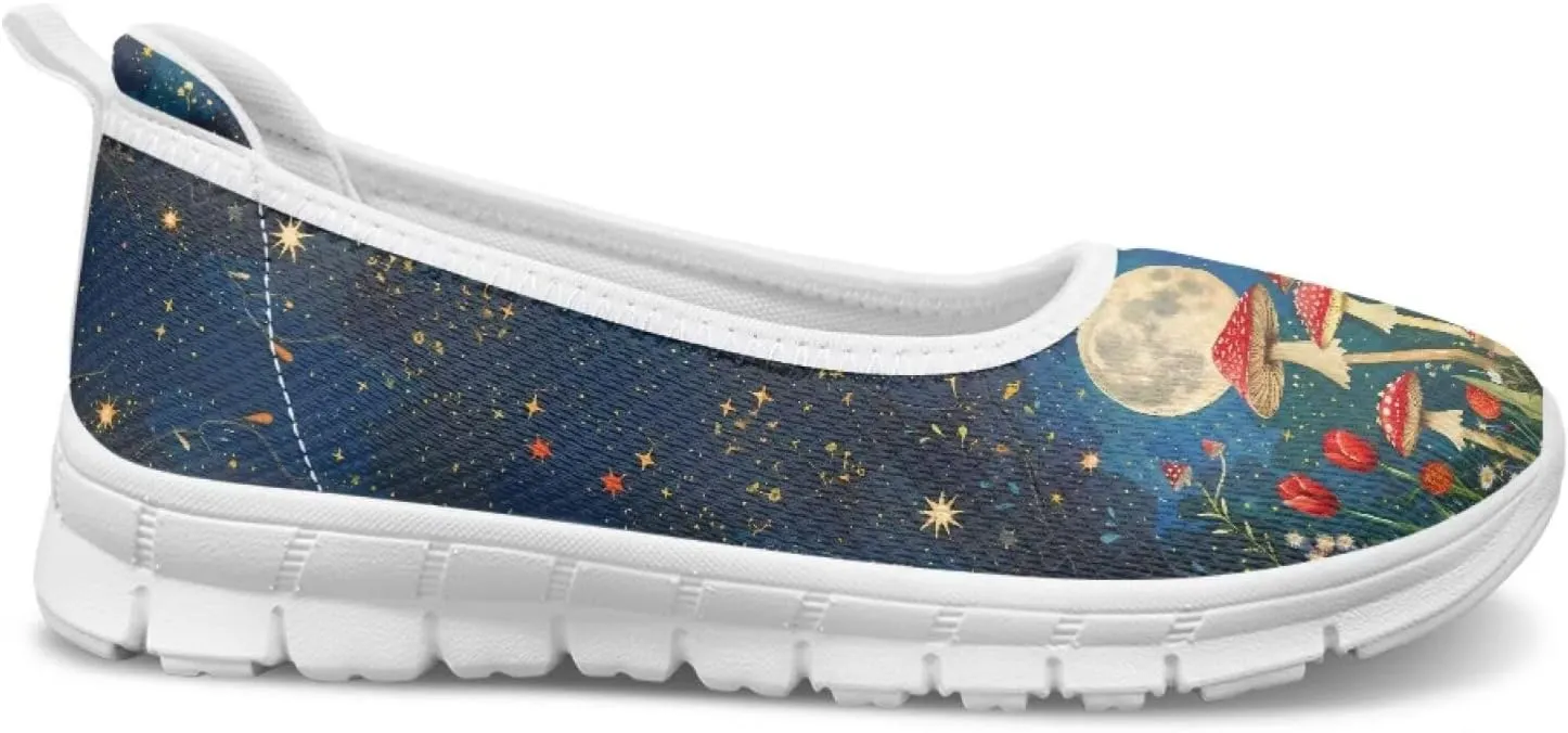Natural Plant Womens Walking Shoes Slip On Shoes Sneakers Casual Athletic Running Lightweight Breathable