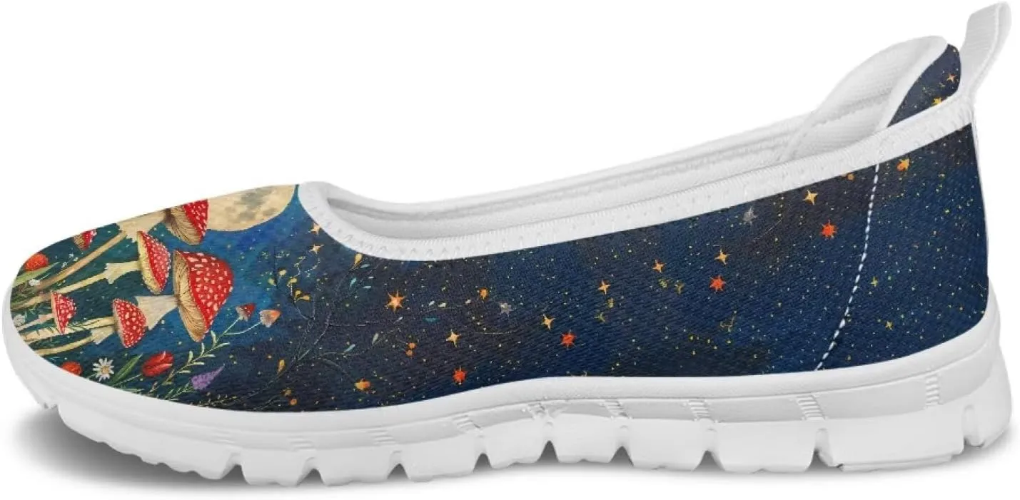 Natural Plant Womens Walking Shoes Slip On Shoes Sneakers Casual Athletic Running Lightweight Breathable